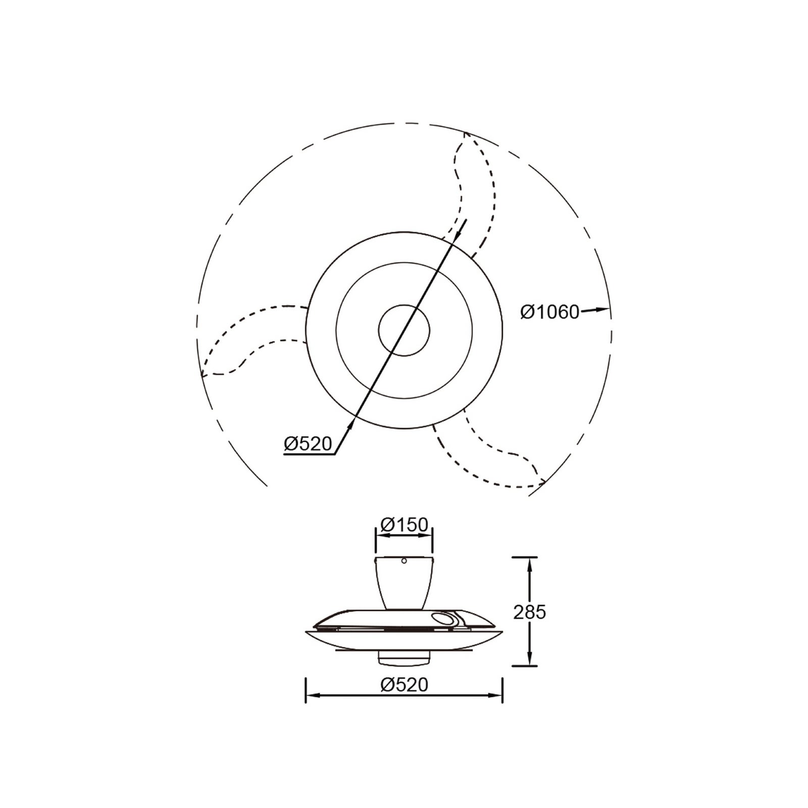 LED plafondventilator Kyoto wit DC stil CCT 106 cm - Mantra