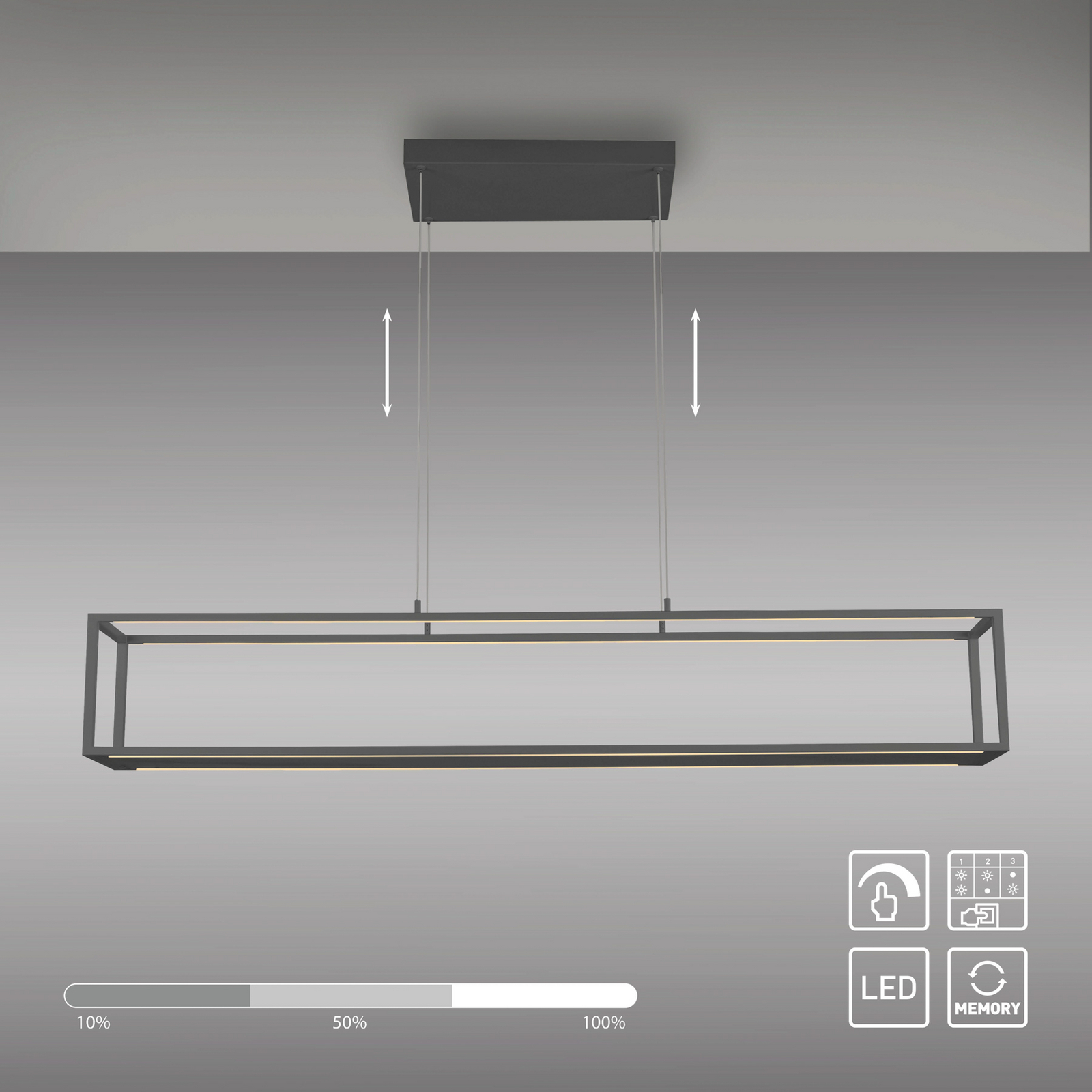 Conni LED lógó lámpa, fekete, 130 cm, CCT Conni LED lógó lámpa, fekete, 130 cm, CCT