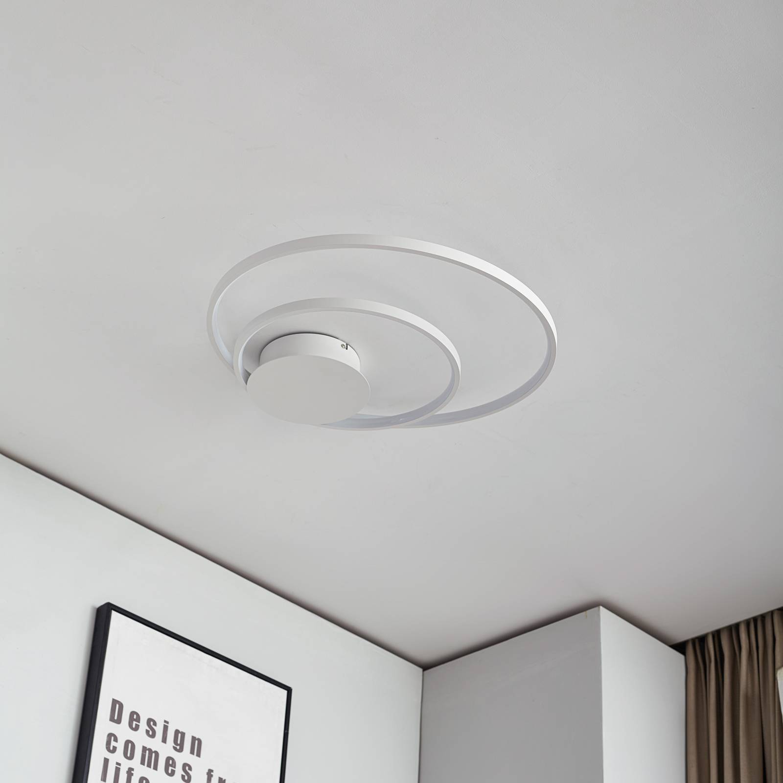 Lampa sufitowa LED Lindby Nerwin, okrągła, biała