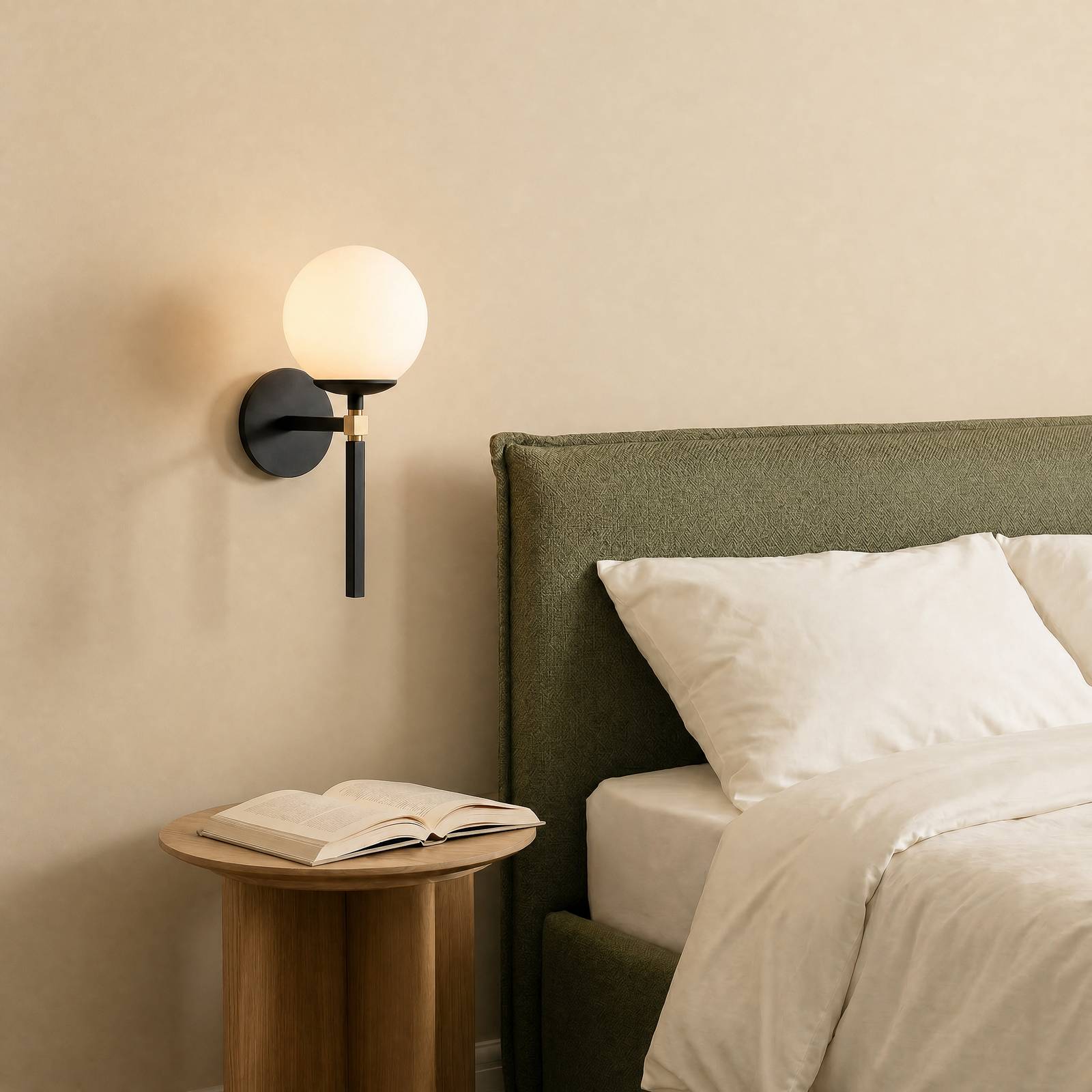 Opviq Wandlamp Gondol, zwart, hoogte 37 cm, metaal/glas, E27