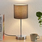 Lindby Leokadia bordlampe, grå krom