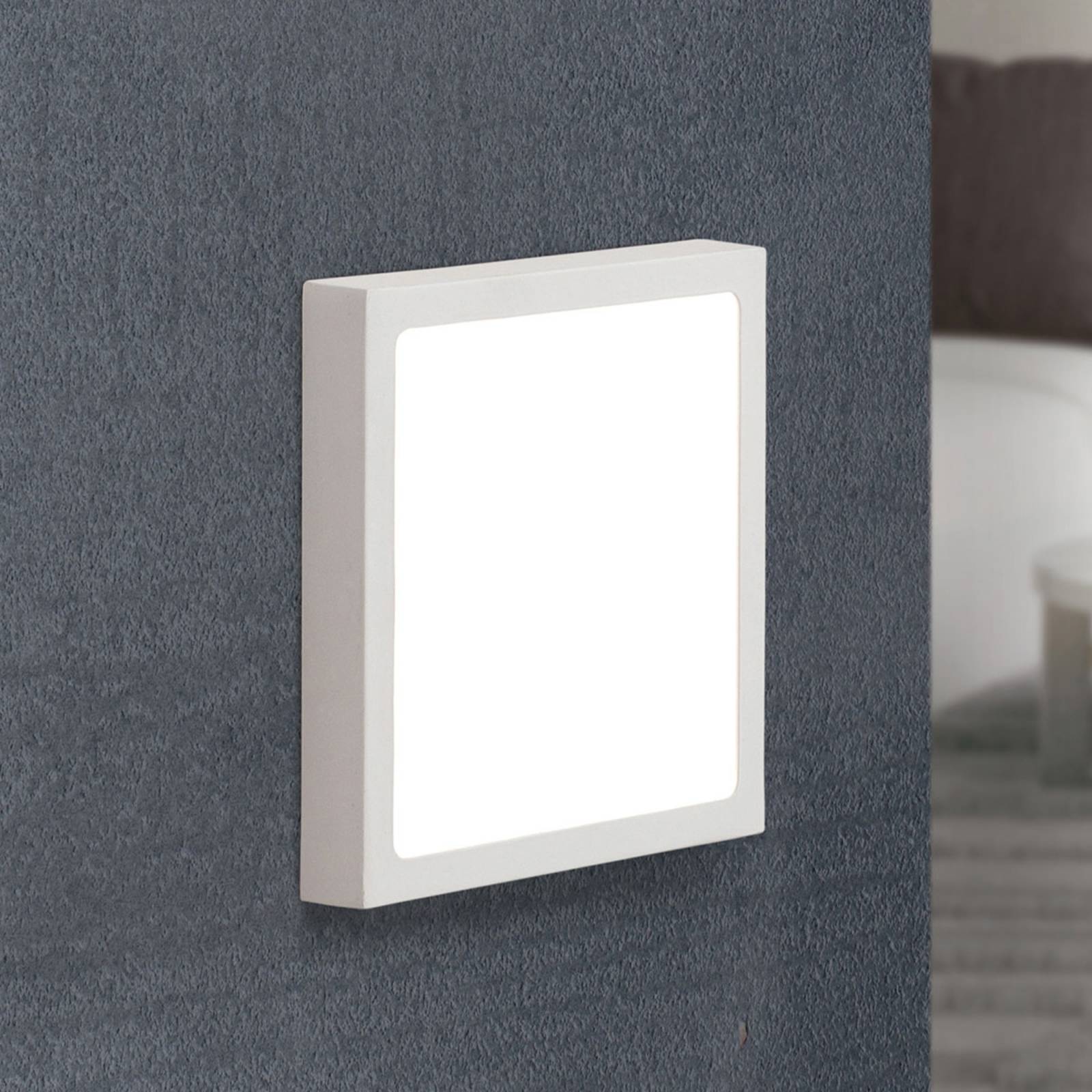 Vika LED wall light, square, white, 18 x 18 cm Vika LED wall light, square, white, 18 x 18 cm