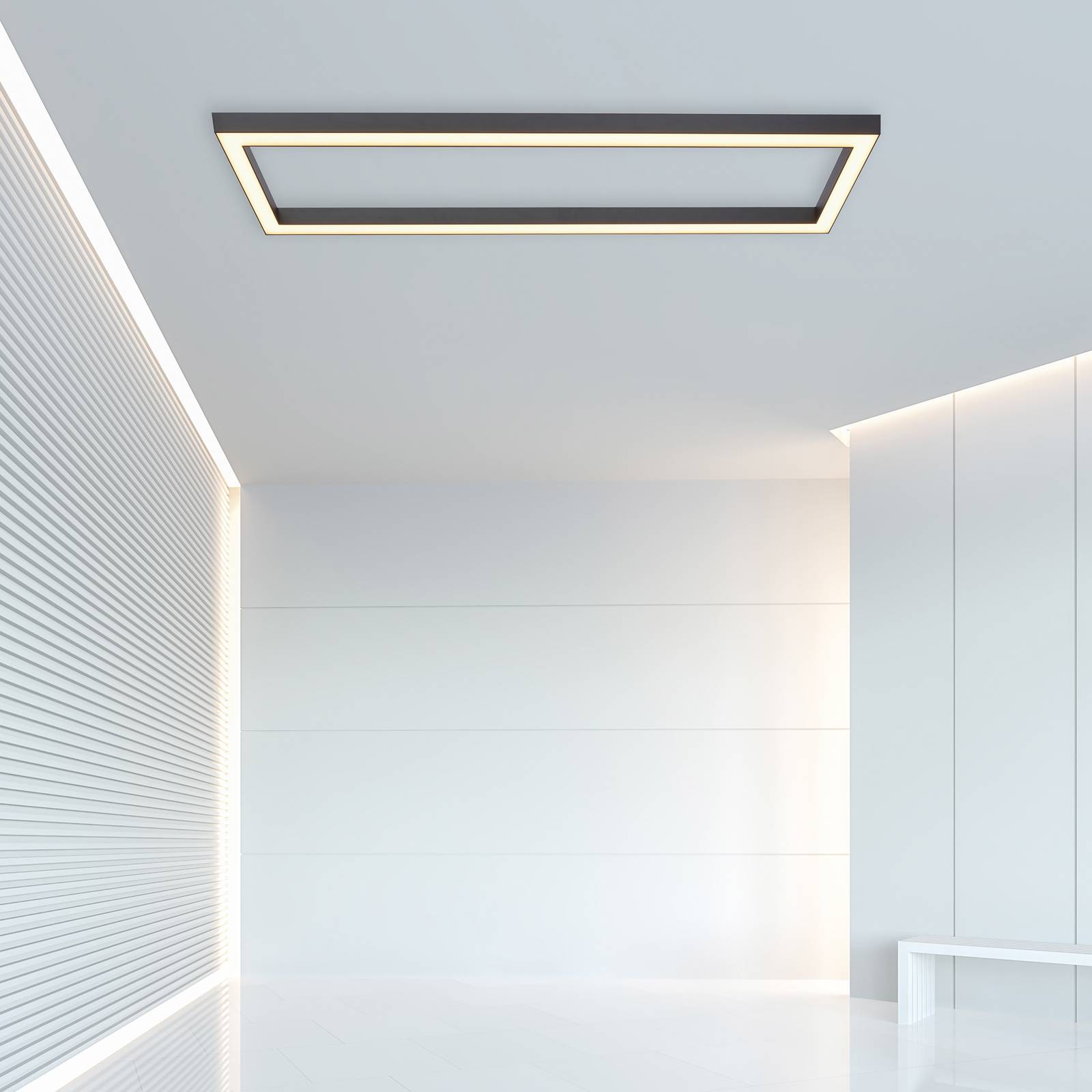 PURE Lines LED-taklampa kantig antracit
