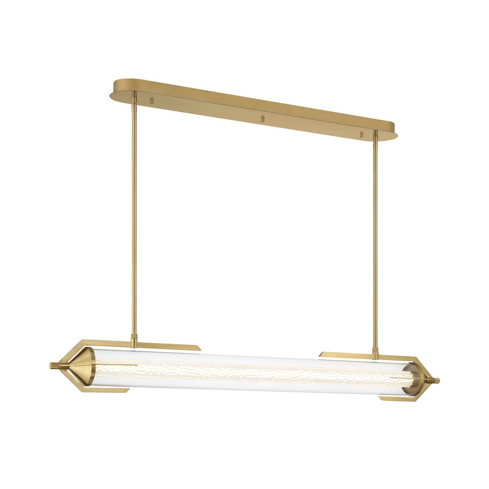 ESPADA LED pendant light, brushed gold, 122 cm, metal/glass