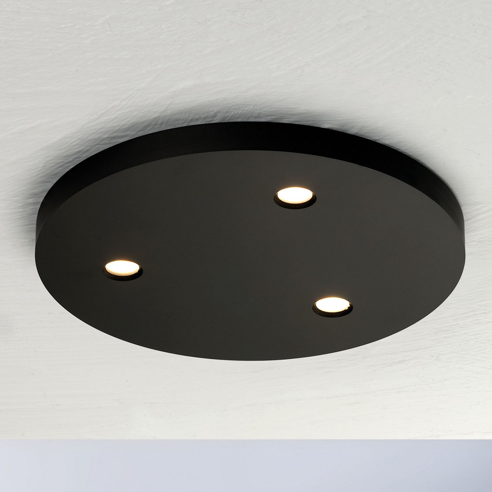 Bopp Close plafonieră LED 3 becuri rotunde negru - Camera de zi / sufragerie - modern - negru anodizat - Metal