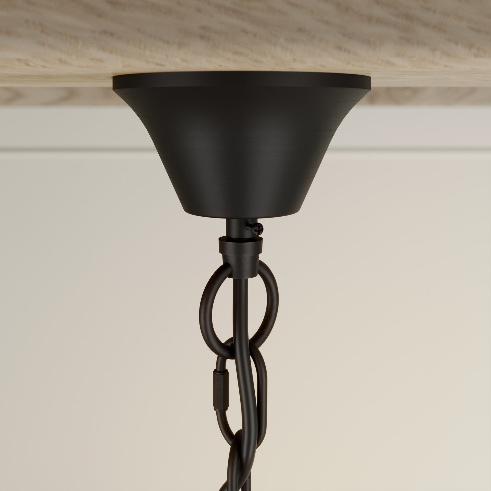 Lindby Shervan lustre à 5 lampes, brun