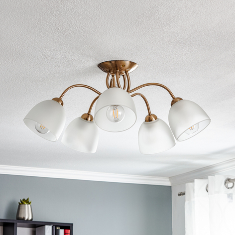 Taklampe Svetlana, 5 lyskilder. platina