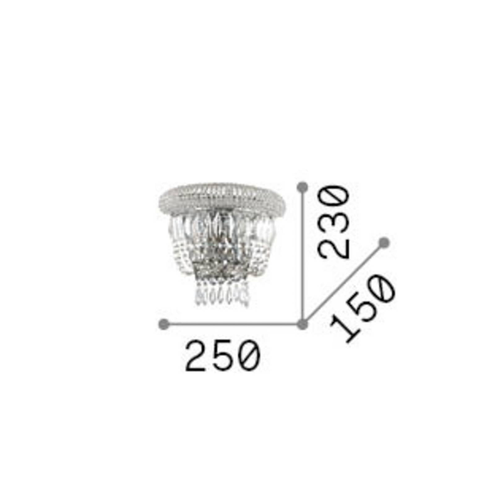 Applique murale IDEAL LUX Dubai, chrome/transparent, largeur 25 cm, cristal