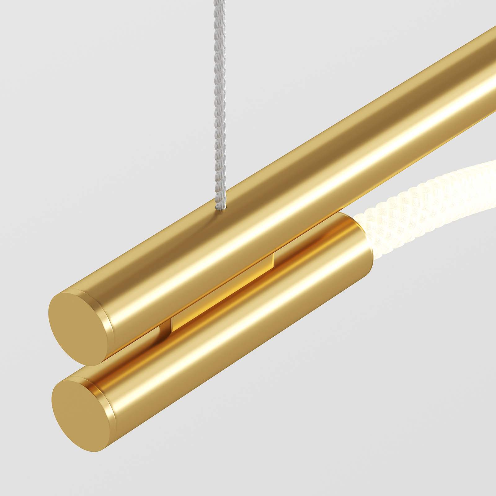 Maytoni LED wall light Tau, gold-coloured, height 84 cm, aluminium