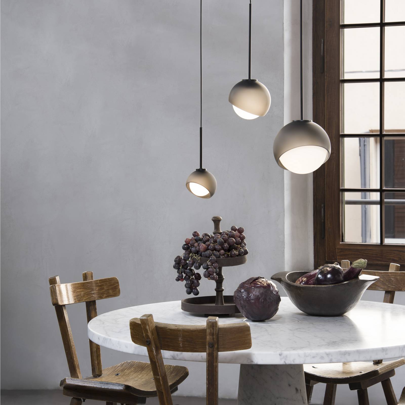 IDEAL LUX Bloom Hanglamp voor woonkamer / eettafel - modern - zwart - metaal - pendellamp - dimbaar