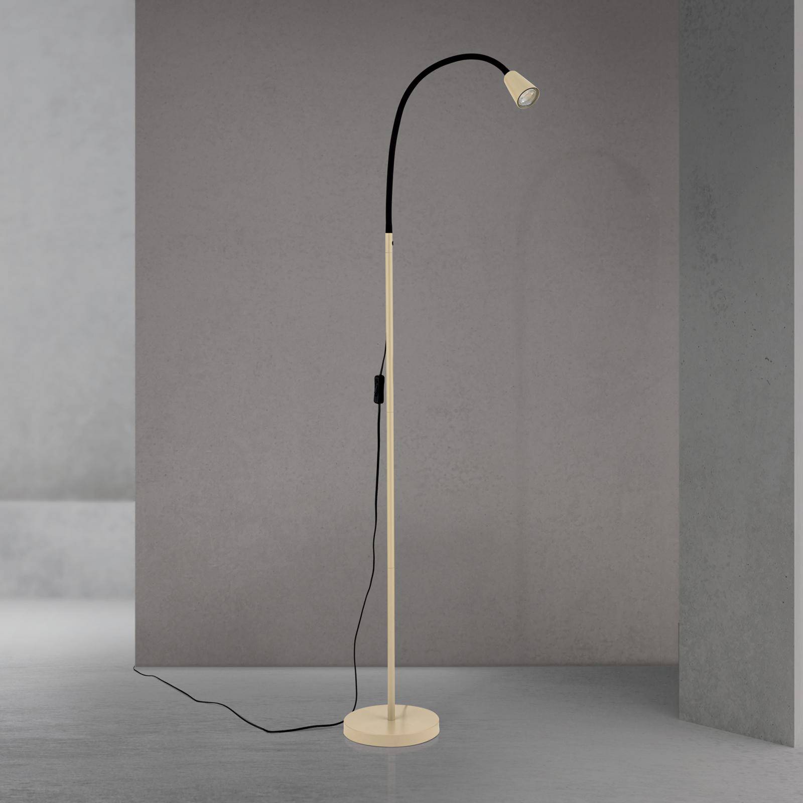 Lampa stojąca Dotty, khaki, wysokość 145 cm, elastyczne ramię, GU10