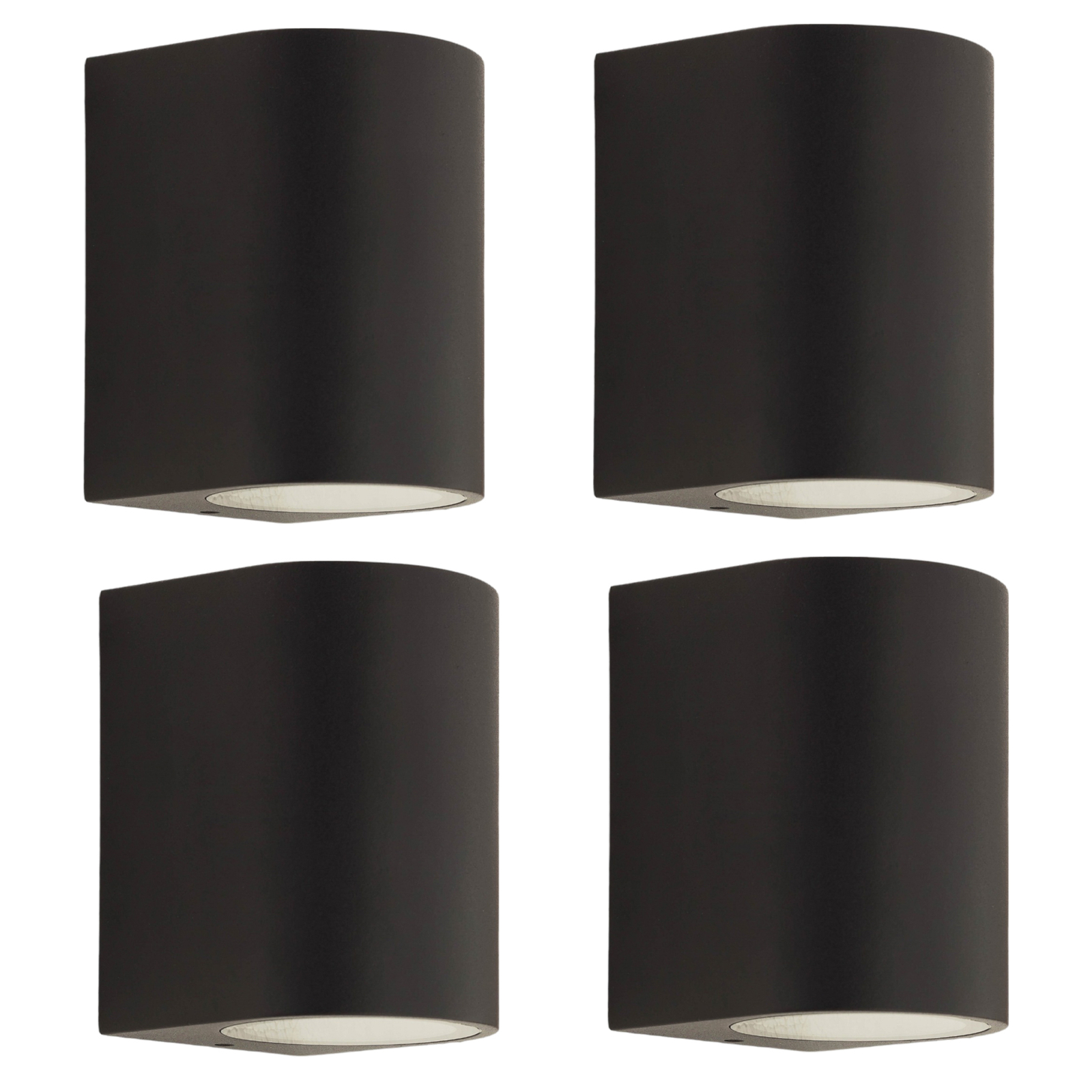 Prios vanjska zidna svjetiljka Tetje, crna, okrugla, 10 cm, set 4 kom