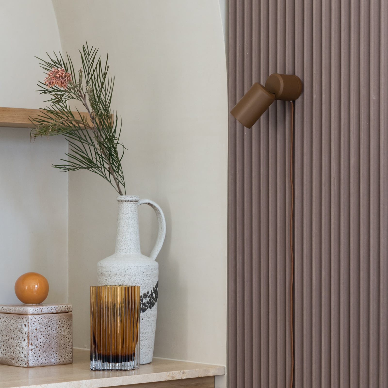 IT'S ABOUT ROMI Applique murale Milan, marron, Ø 6 cm, métal