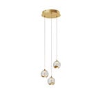 Hayley 3 Pendelleuchte Clear/Gold - Lucande