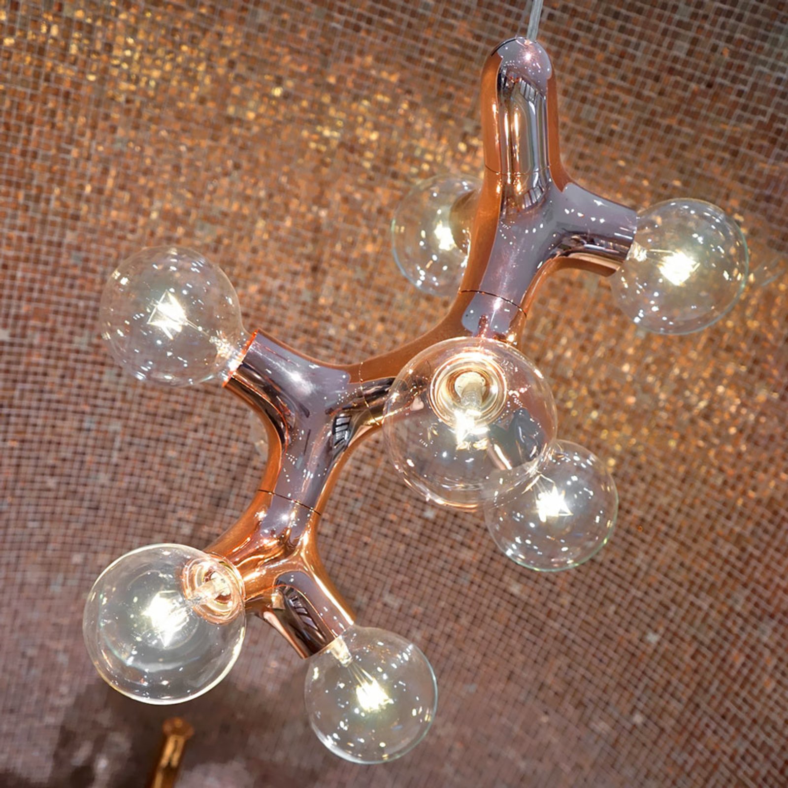 next DNA Quattro - hanging light, nine-bulb copper