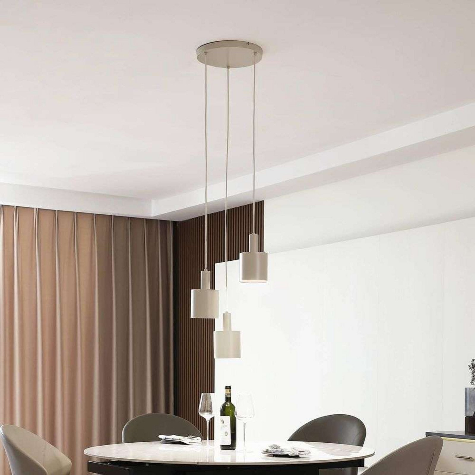 Ovelia 3 Round Lustră Pendul Beige - Lindby