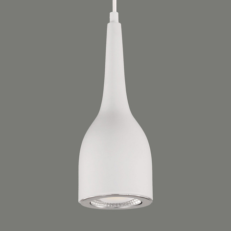 Matt-weiße LED-Hängeleuchte Tai aus Aluminium