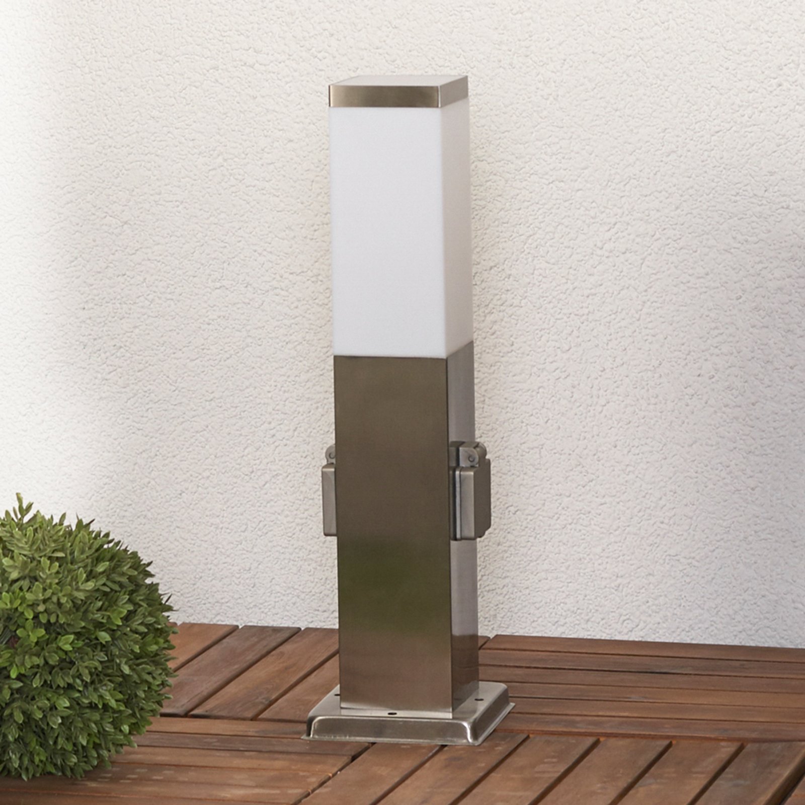 Lorian Lampe de Jardin Stainless Steel/White - Lindby