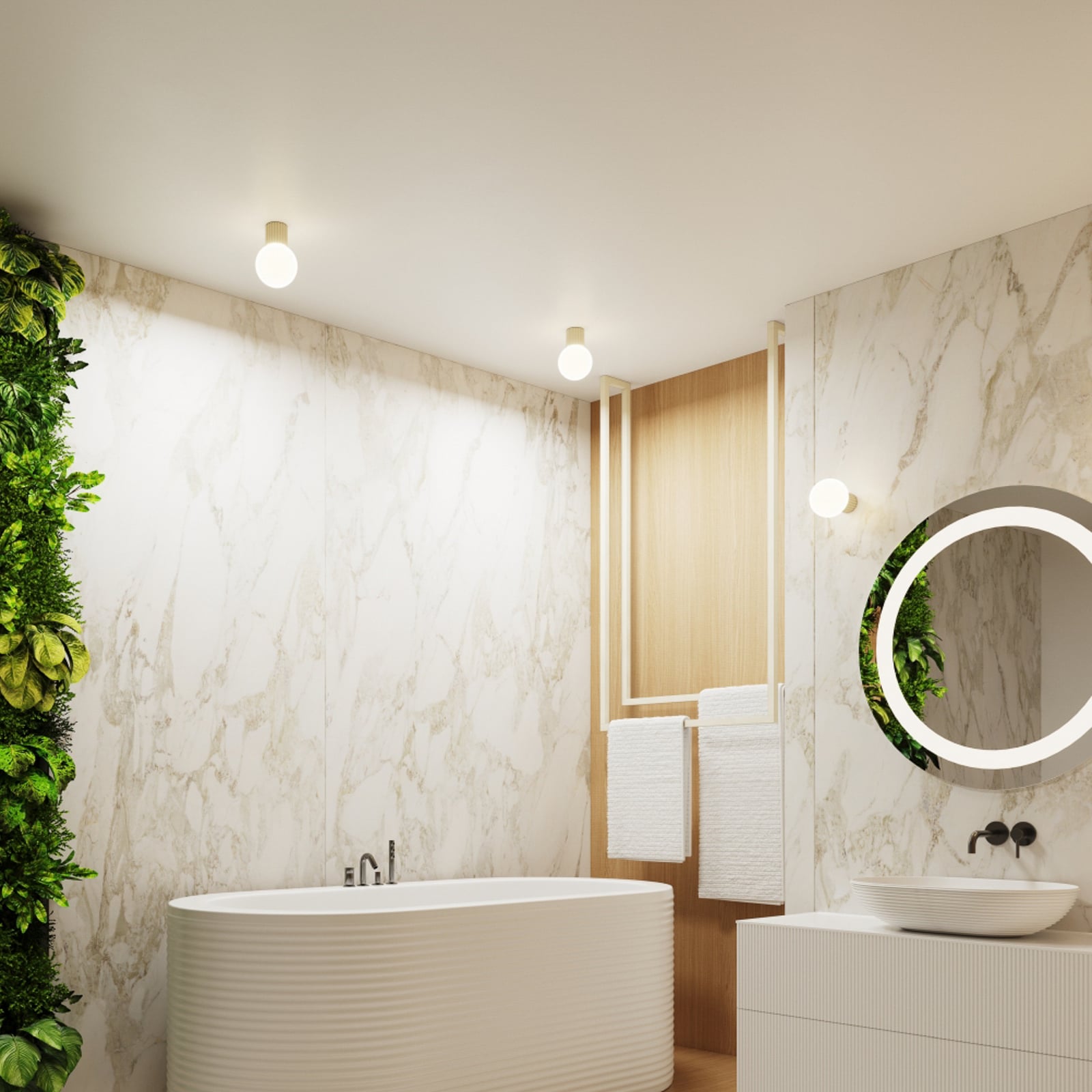 ORBI zidna svjetiljka, bež, staklo/metal, Ø 12 cm IP44 G9 - SOLLUX