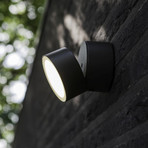 Εξωτερικός φωτιστικός τοίχου LED TRUMPET, σκούρο γκρι, Ø 9 cm, μέταλλο, IP54