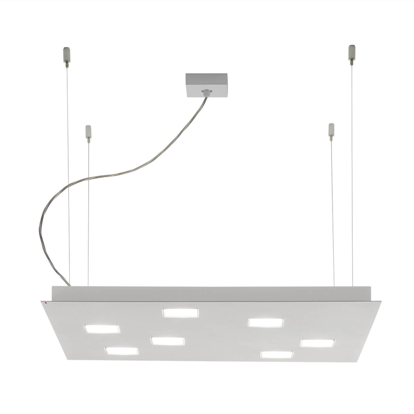 Fabbian Quarter - λευκό κρεμαστό φως LED 7flg.