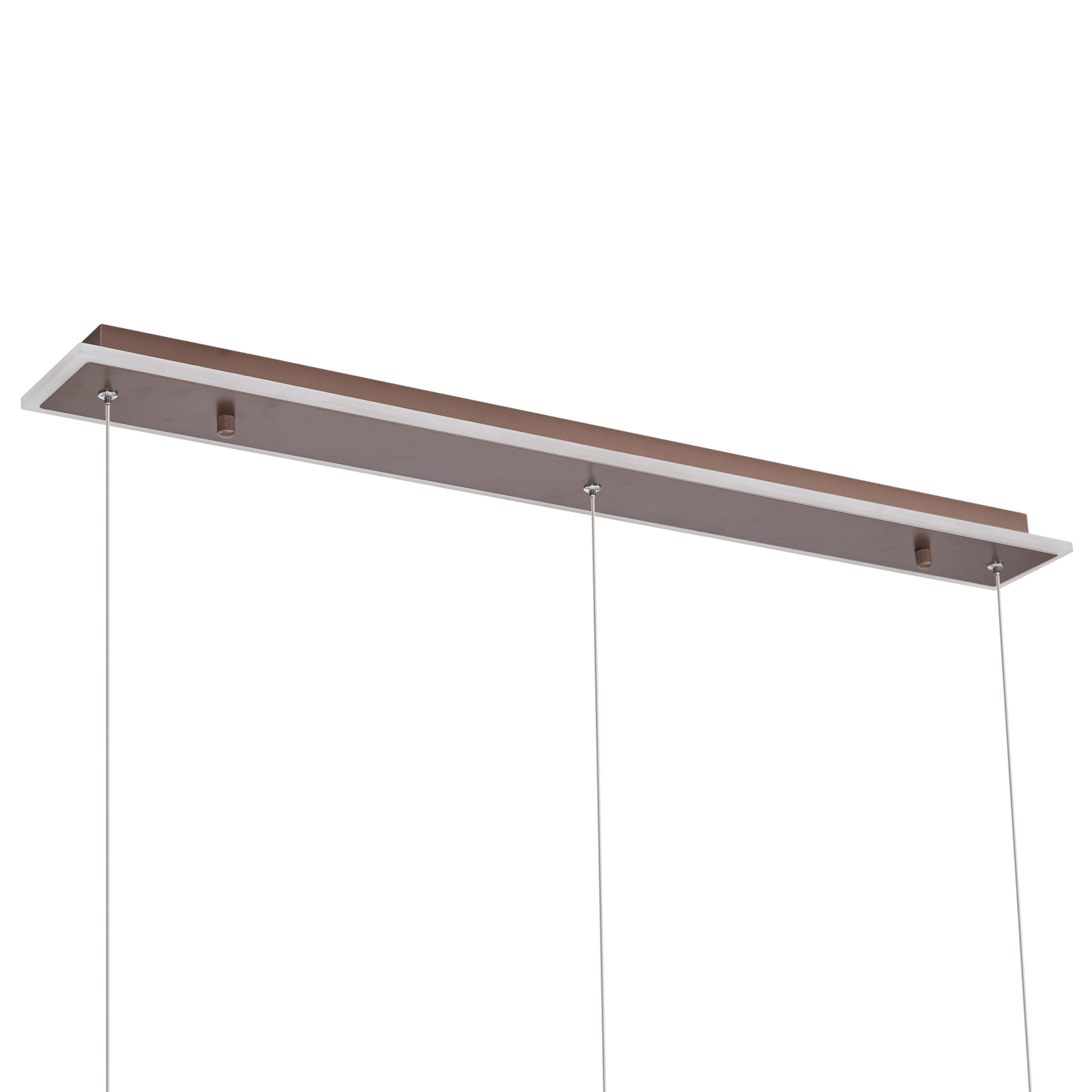Lucande Suspension LED Kolo, 3 lampes, brun, fer, intensité variable