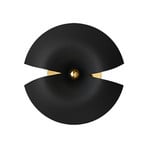 AYTM Cycnus wall light, black, Ø 45 cm, plug, aluminium, E27