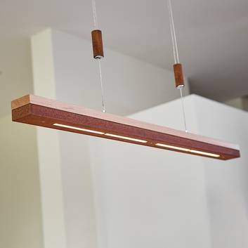 Roestpatroon en massief hout - Led hanglamp Elna