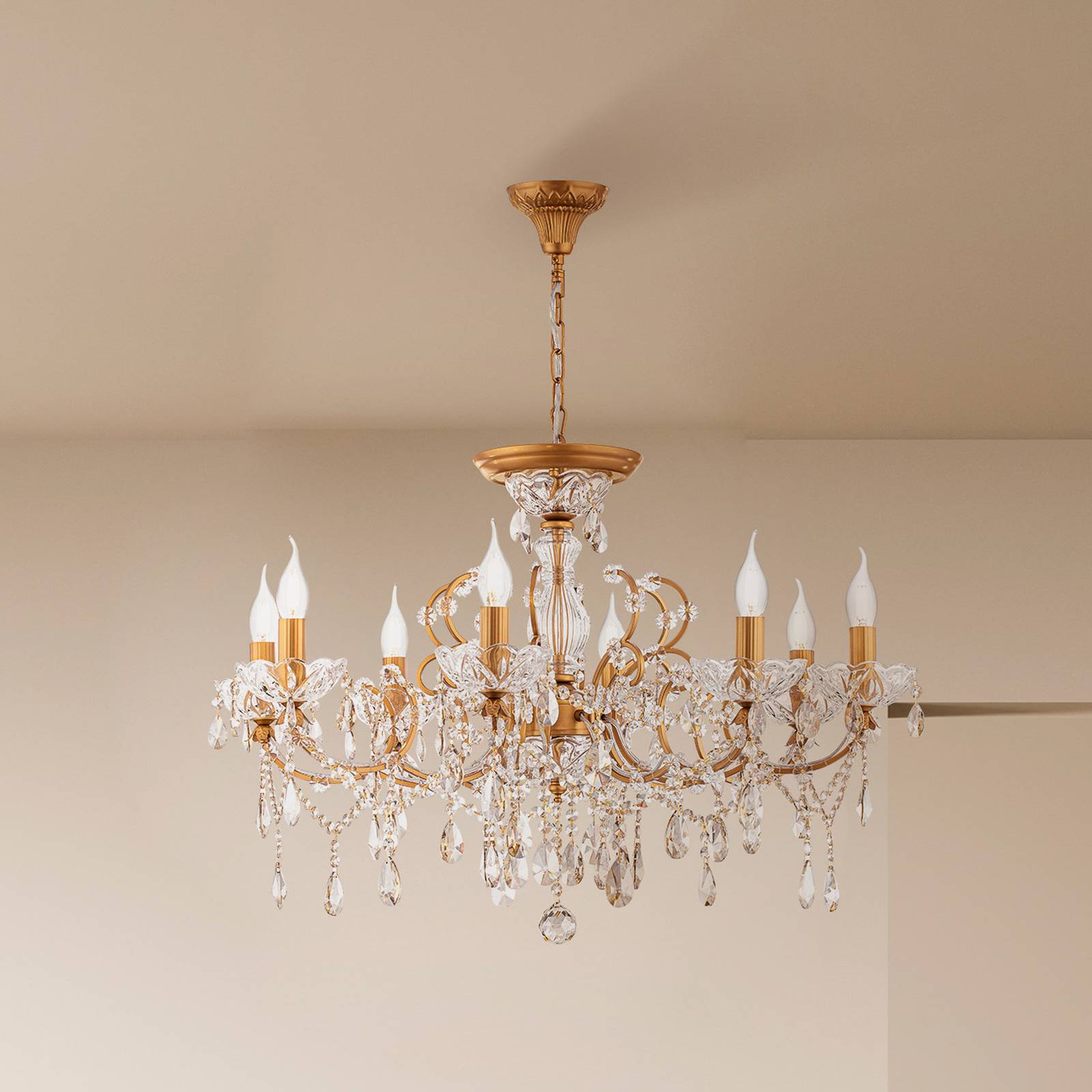 Maytoni lustre Sevilla Ø 76 cm doré cristaux