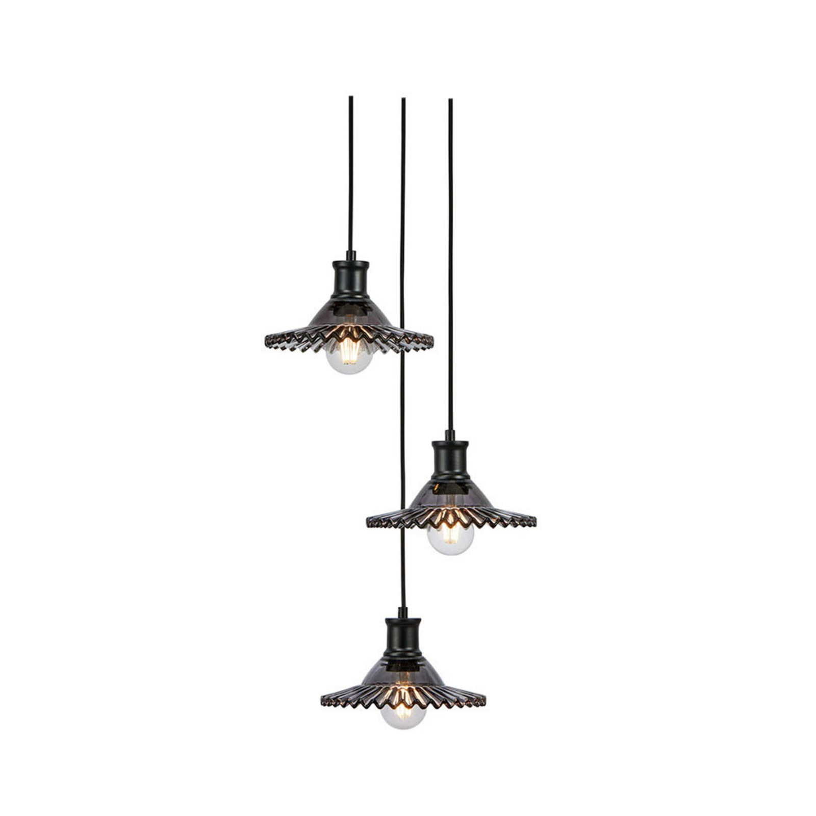 Novia 3 Pendelleuchte Black/Smoke - Markslöjd