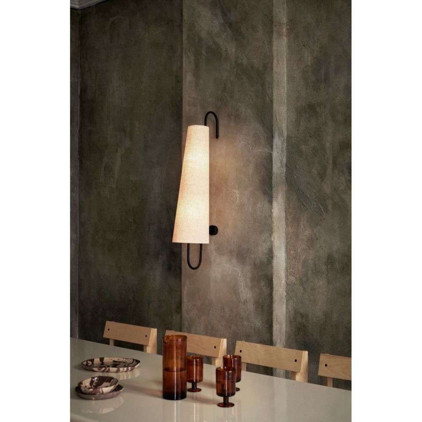 Ancora Aplique de Pared 100 Black/Natural - Ferm Living