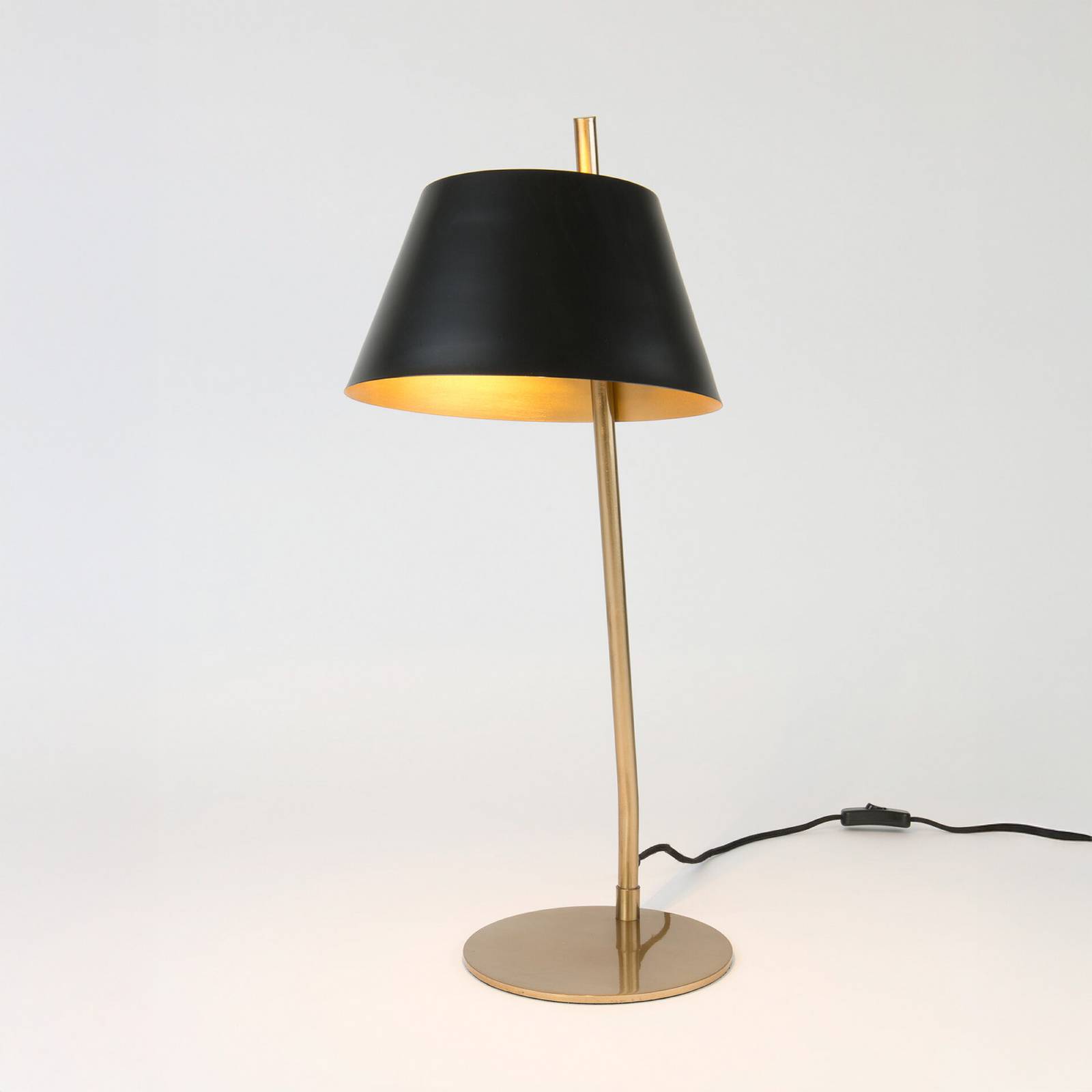 Bordlampe ADEA, sort/guld, højde 61 cm, metal, E27