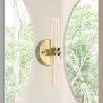 LED vannas istabas sienas lampa Aberdeen, augstums 34 cm, misiņa krāsā, 2