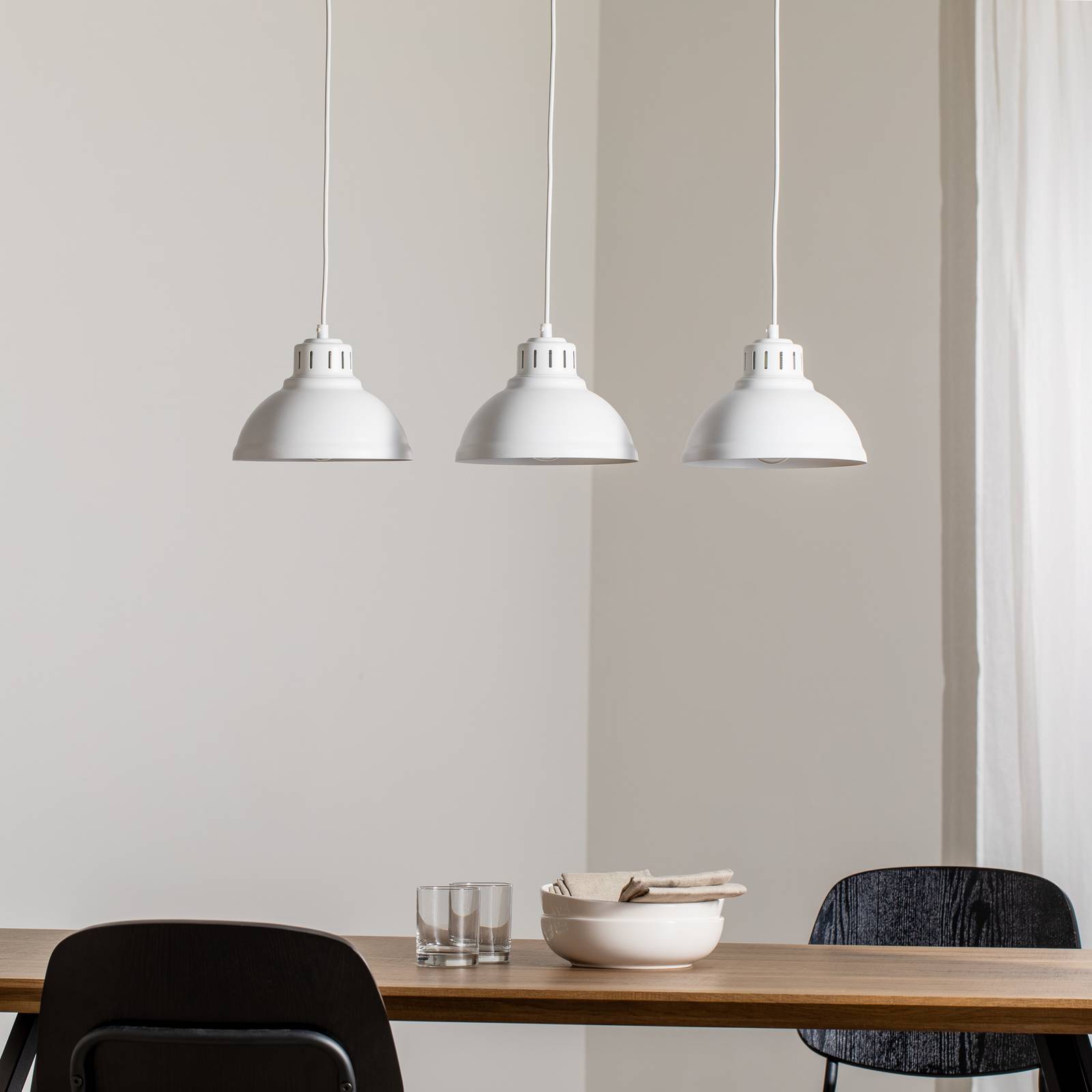 Lampa wisząca Sven, 3-punktowa, biały, stal, E27