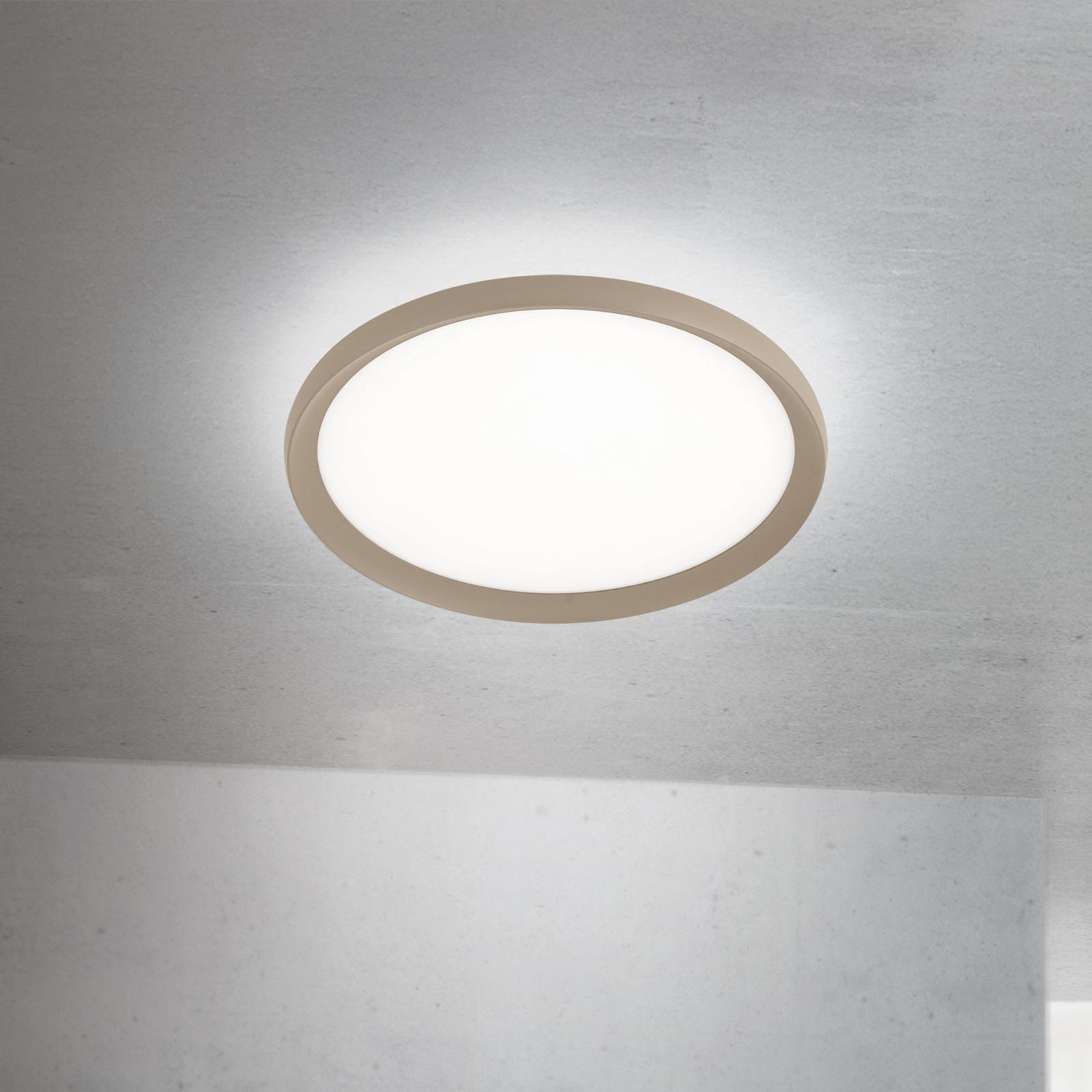 LED ceiling lamp Kant, Ø 40 cm khaki, CCT metal/plastic LED ceiling lamp Kant, Ø 40 cm khaki, CCT metal/plastic