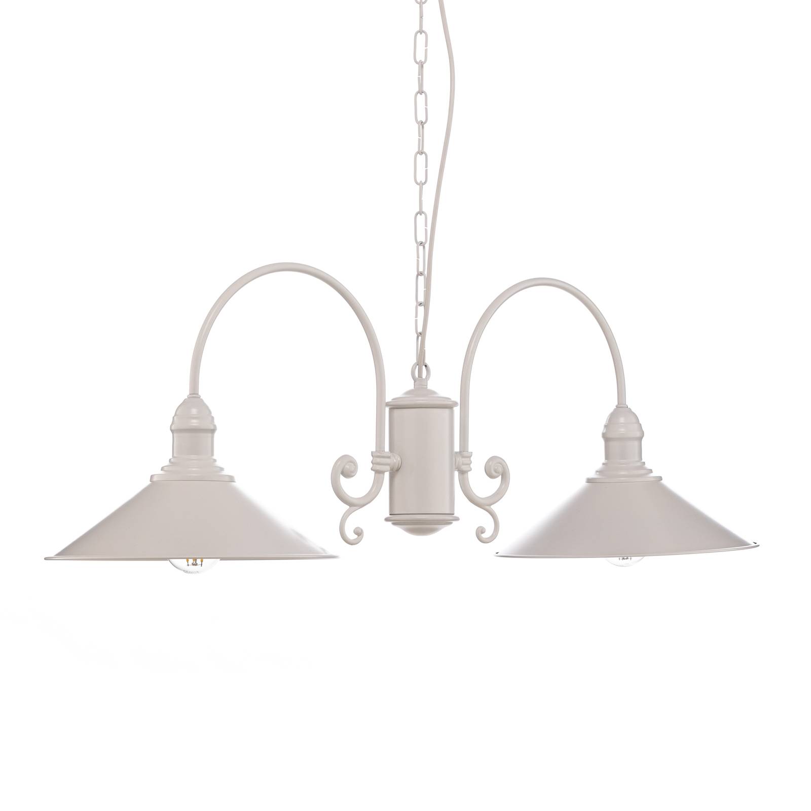 Lampa wisząca Elmo, 2-punktowa, biała