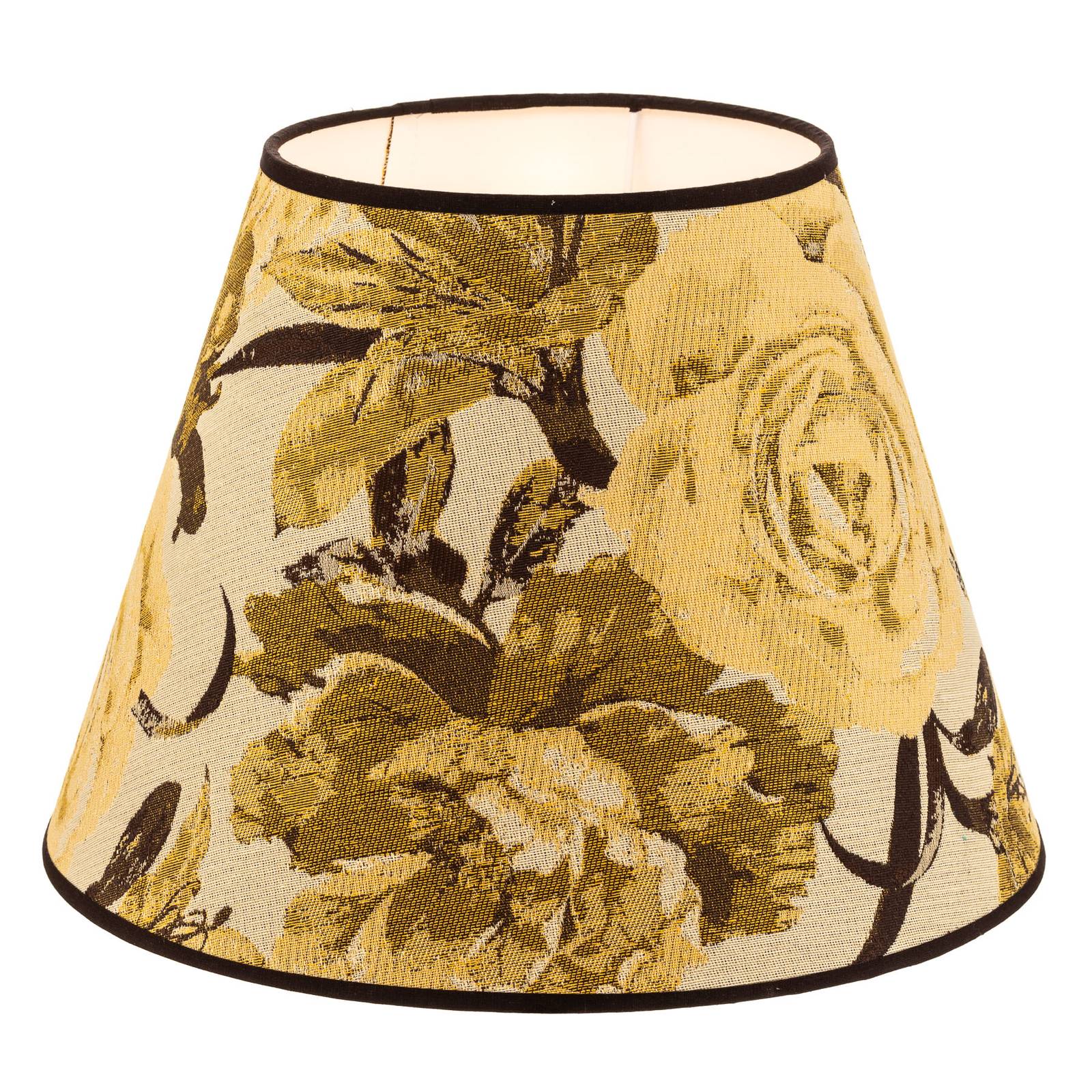 Levně Stínidlo na lampu Sofia výška 26 cm, květiny žlutá