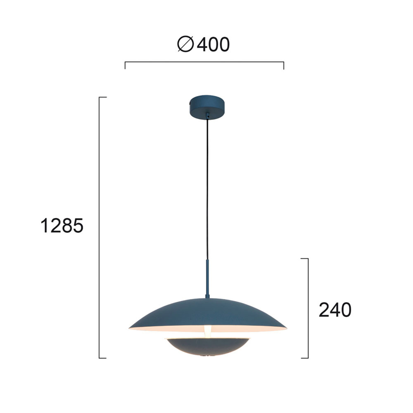LED hanglamp Monica, grijs/wit