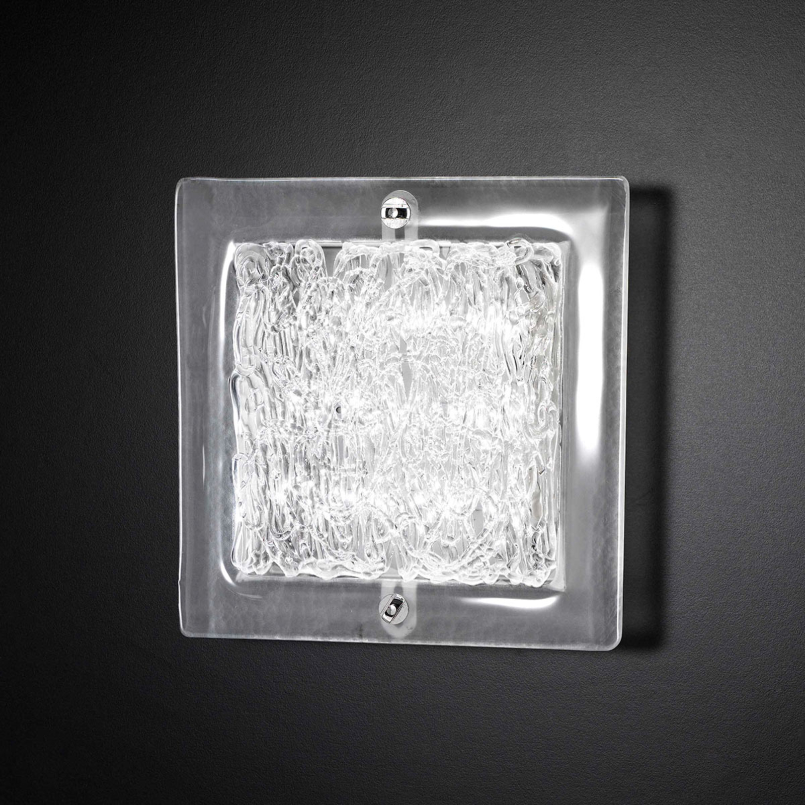 Cremasco Mary glass wall light 20 x cm, for Living / Dining Room, metal, glass, crystal, E14, 60 W, energy efficiency: A+, W: 20 cm, H: 20 cm