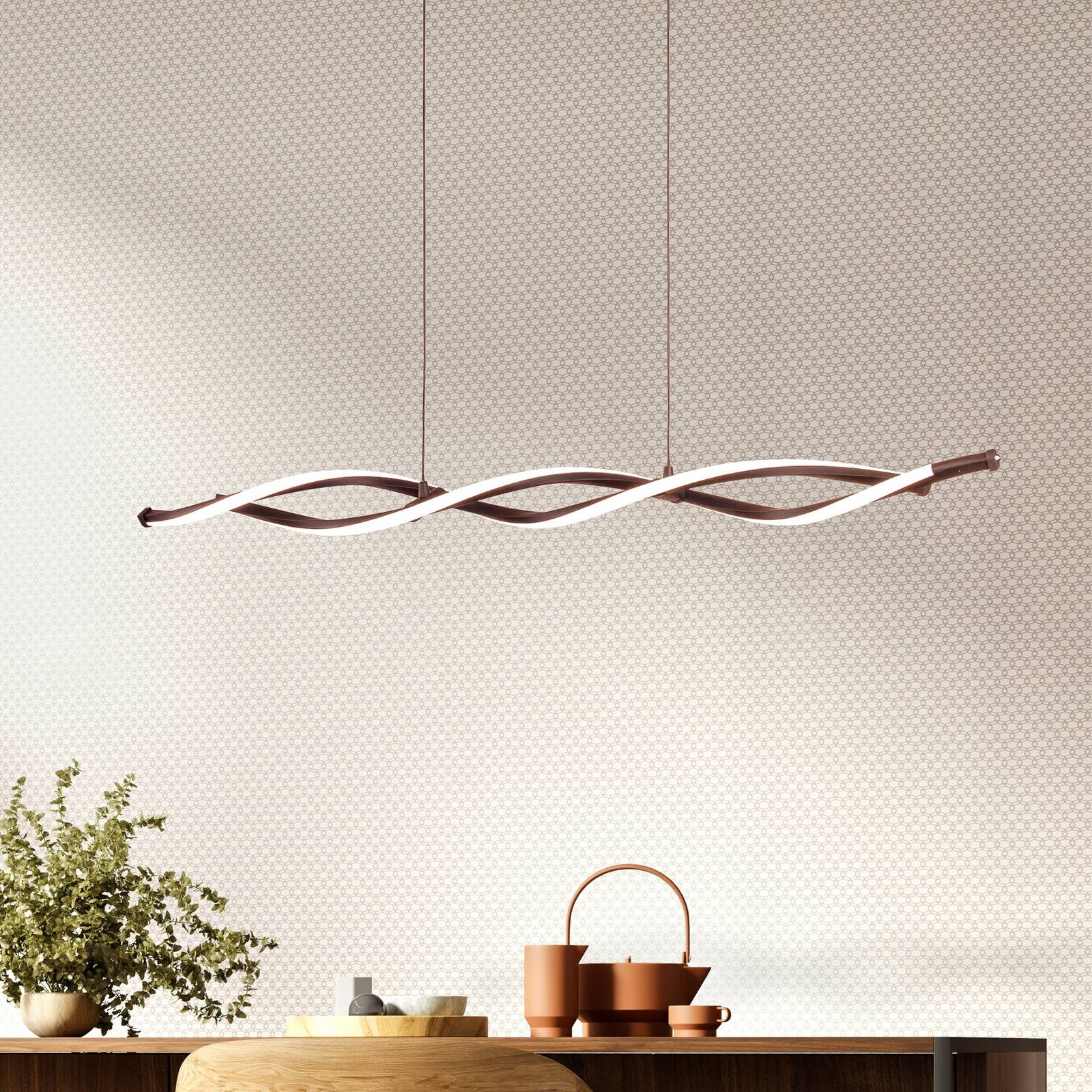 FISCHER & HONSEL Suspension LED Dreje au design torsadé dim/CCT