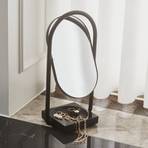 AYTM miroir de table Angui, noir, hauteur 35 cm, verre, marbre