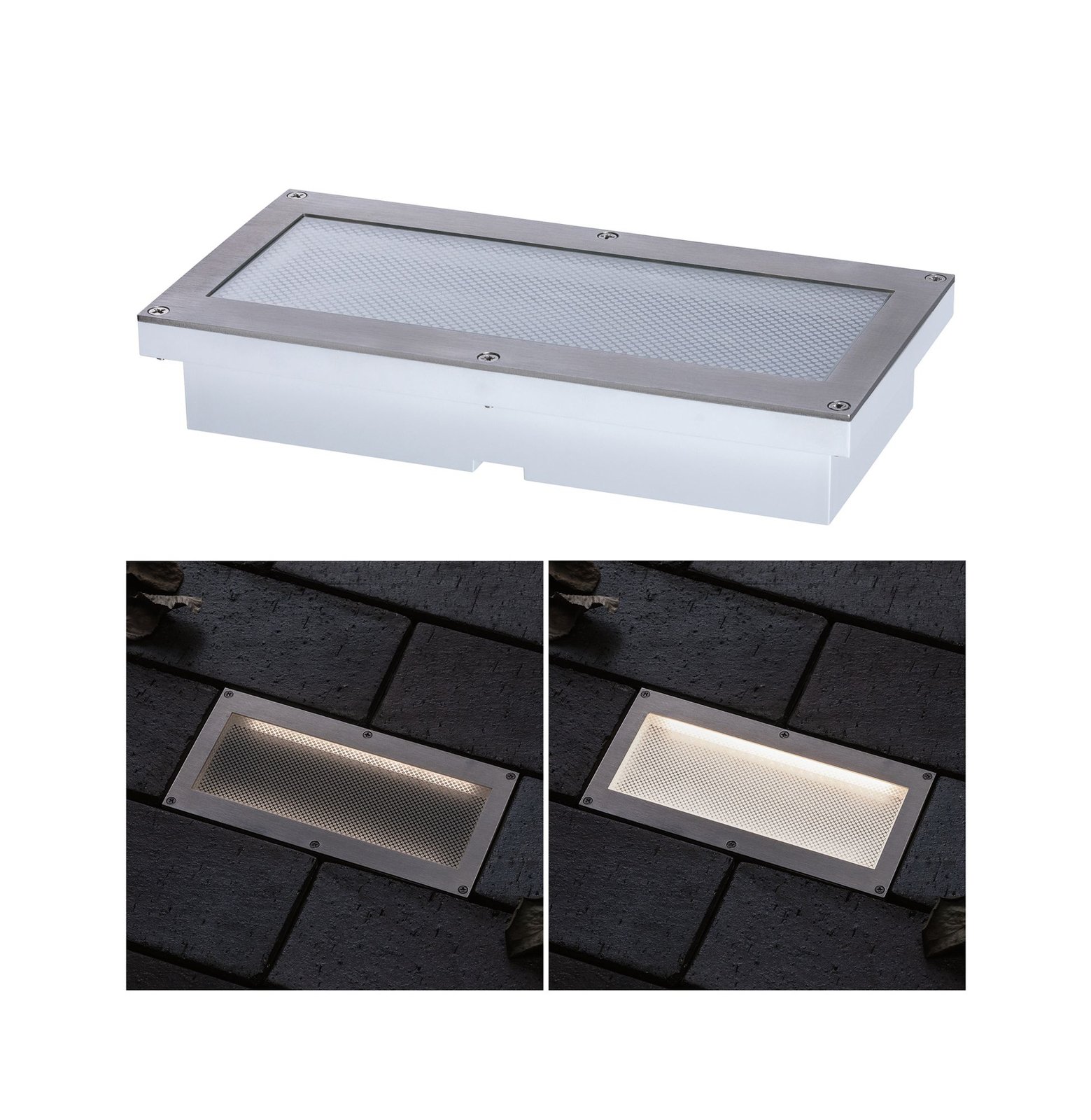 Brick LED-Bodeneinbauleuchte, grau, 10 x 20 cm - Paulmann