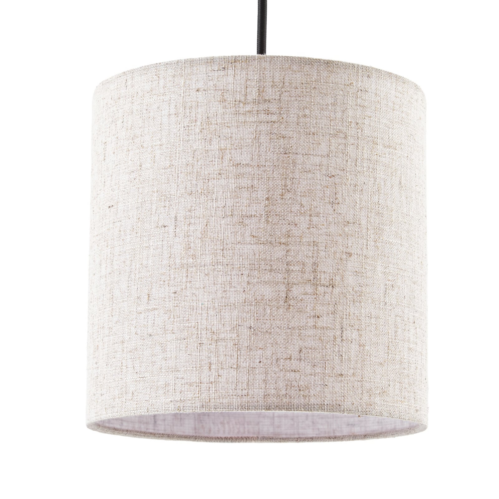 Lucande hanglamp Jorvan, 3-lamps, 100 cm, hout/textiel