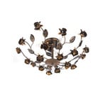 Lampa sufitowa Carolina, brązowa, 3-punktowa, żelazo