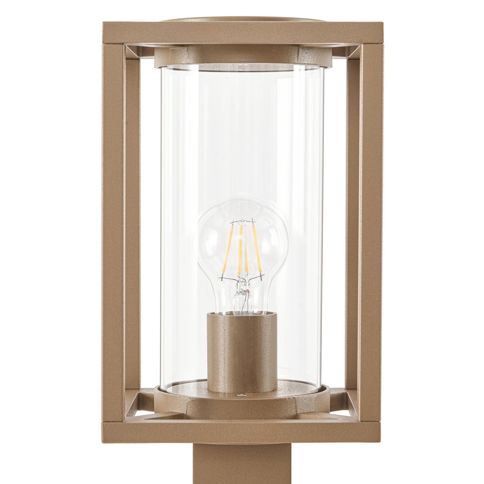 Ferda stazna svjetiljka, IP44, E27, 100 cm, smeđa, staklo - Lucande