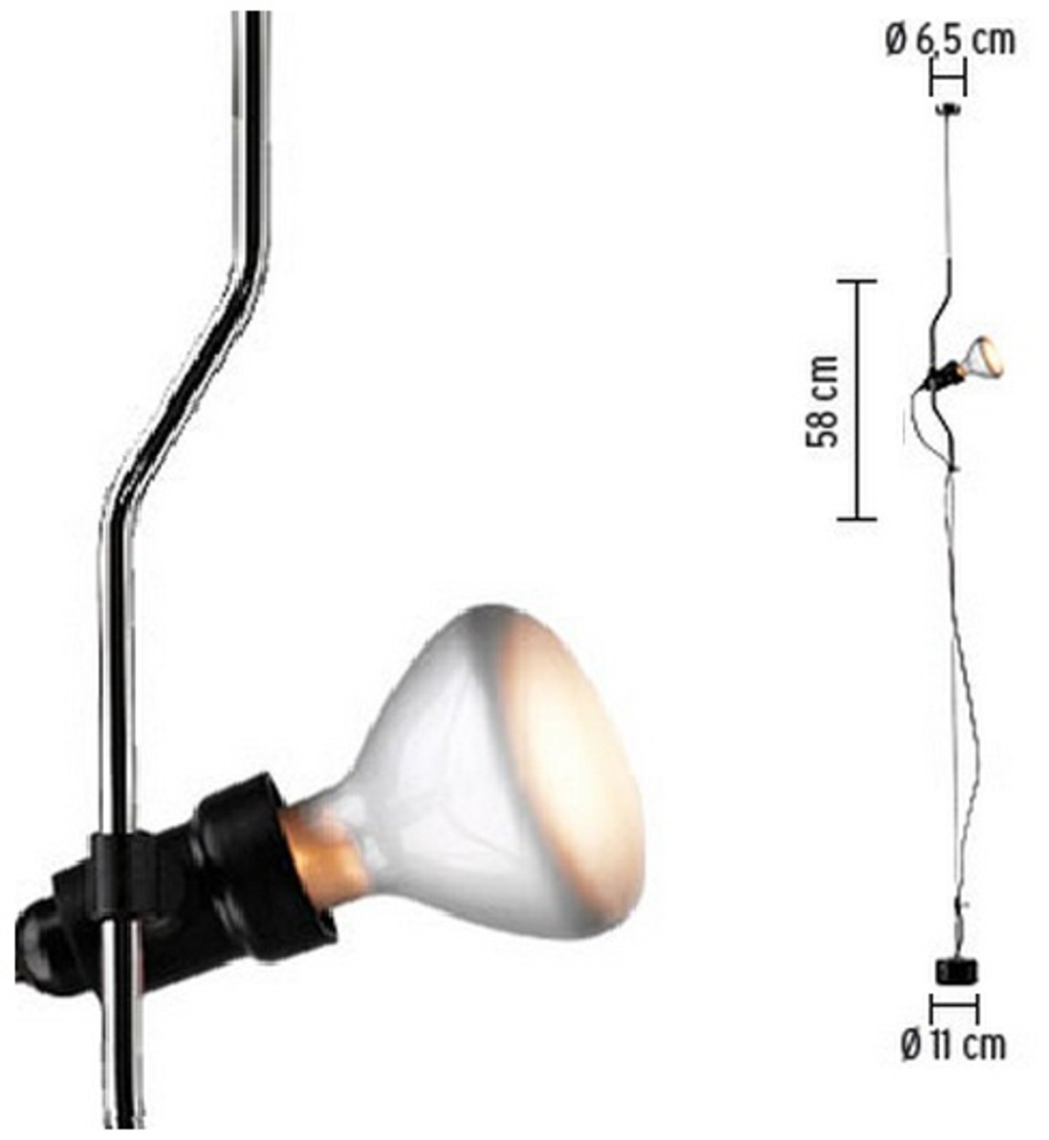 Parentesi Lampedel till Taklampa Nickel m/Dimmer - Flos 