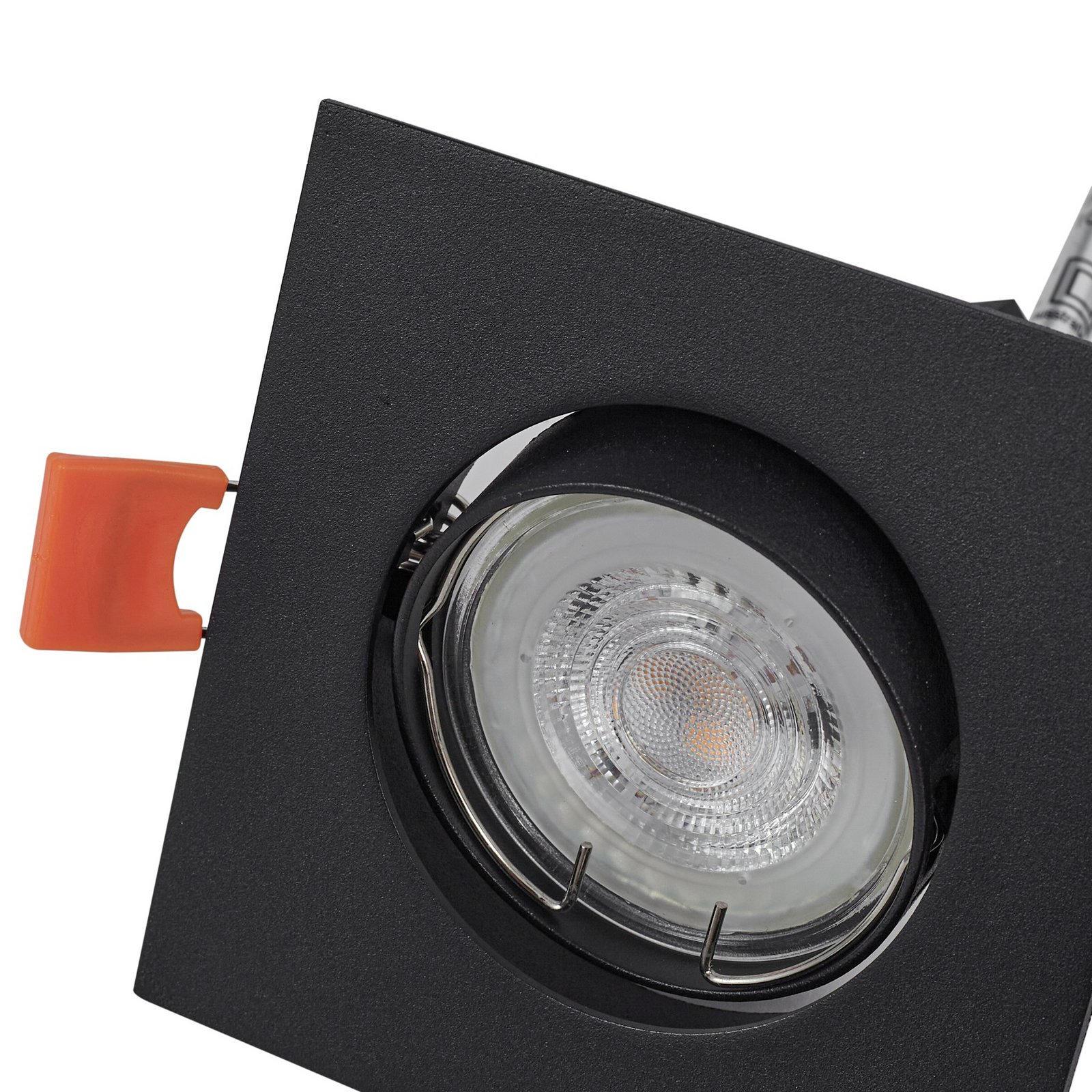 Ugradbena svjetiljka Fibur, crna, 9 cm, GU10 - Prios