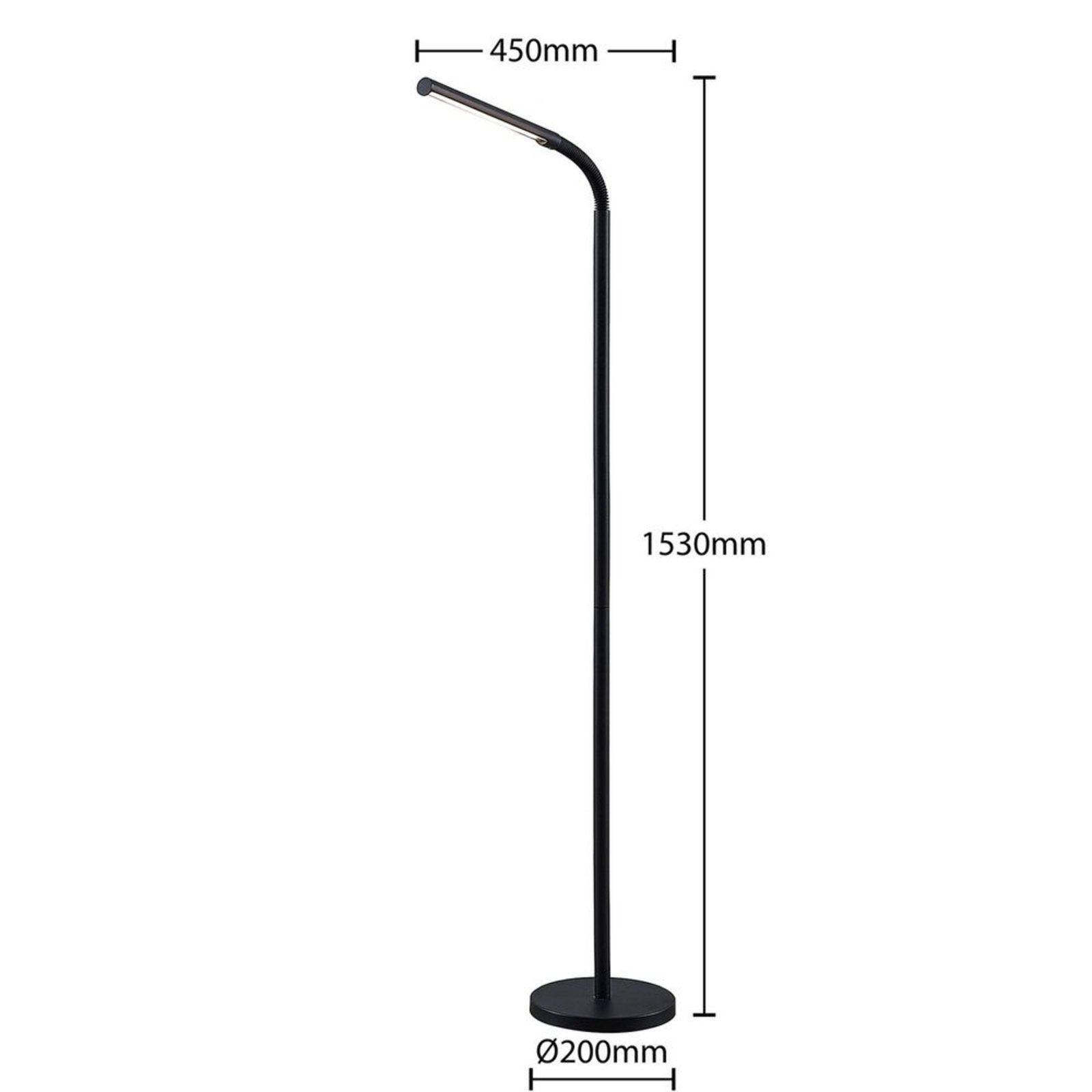 Romila LED Lampadar Black - Lindby