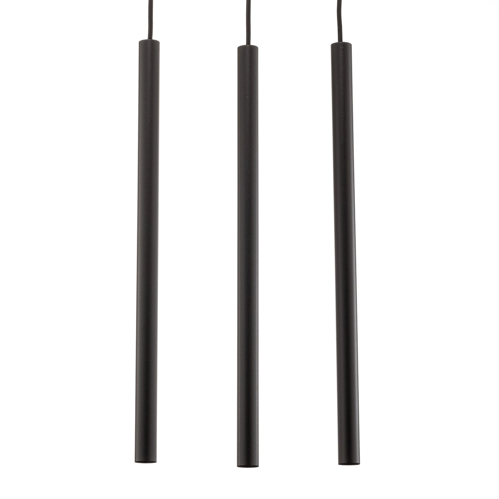 Suspension Thin noire, à trois lampes, linéaire