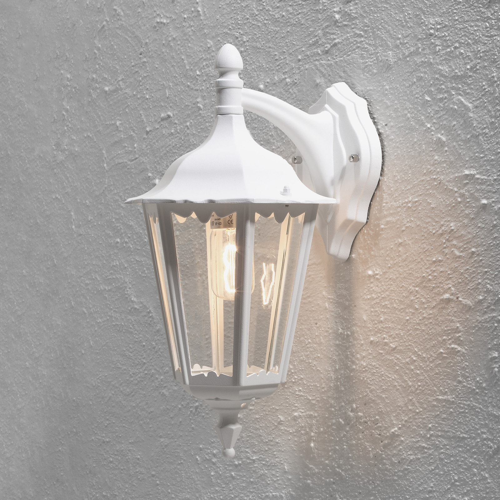 Firenze udendørs væglampe, hængende, 48cm, hvid
